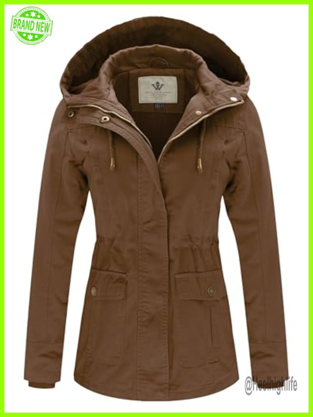 WenVen Cotton Military Anorak Jacket Lightweight Casual Utility Coat